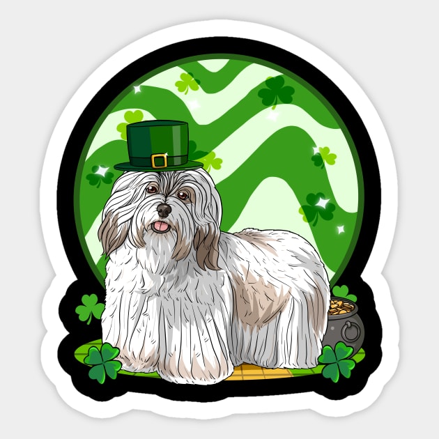 Havanese Dog St Patricks Day Leprechaun Sticker by Noseking